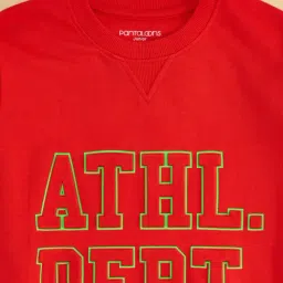 Pantaloons Junior Red Printed Cotton Regular Fit Sweatshirt image 4