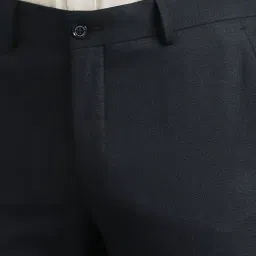 Louis Philippe Navy Slim Fit Trousers image 4