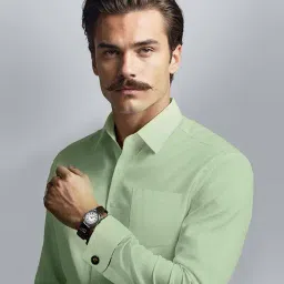 The Formal Club Moss Green Cotton Smart Fit Shirt image 2