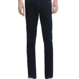 Parx Dark Blue Cotton Blended Slim Fit Jeans-image-33