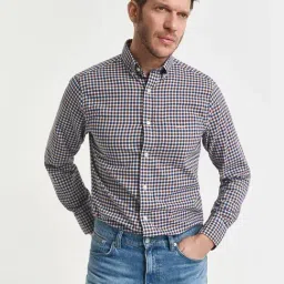 Gant Fashion Brown Regular Fit Checked Shirt-image-14