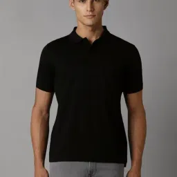 Louis Philippe Black Cotton Regular Fit Polo T-Shirt-picture-38
