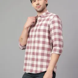 Cantabil Maroon Cotton Regular Fit Checks Shirt image 3
