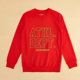 Pantaloons Junior Red Printed Cotton Regular Fit Sweatshirt image 3