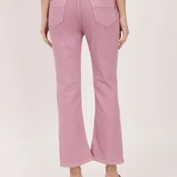 Angelfab Light Pink Cotton Bootcut High Rise Jeans image 2