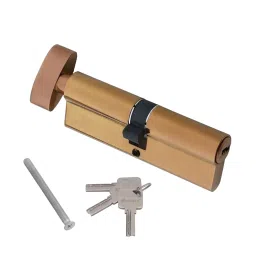 Decorio Mortise Pin Cylinder One Side Key One Side Knob 90 mm PVD Rose Gold Finish, 35151030.51 image 3