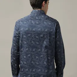 Arrow Men Classic Tailored Fit Spread Collar Abstract Printed Cotton Formal Shirt image 5