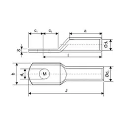 3D Tubular Lugs ETP-Copper 150 mm² M12 Thread & 86 mm Length, CUS-288 (Pack of 100) image 2