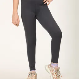Zion Cotton Lycra Solid Leggings - Dark Grey-picture-15