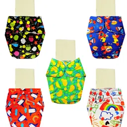 Dumbledo One Size Cloth Diaper with Hemp & Cotton Pad/Insert - Leak-Proof, Stylish, Superior Absorbency - Adjustable For 3 Months to 3 Years, Pack of 5-picture-26
