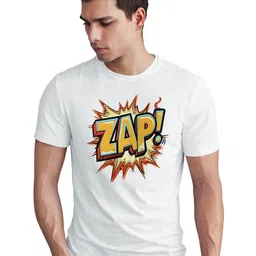 Seekbuylove Men White Typography Printed Bio Finish Cotton T-shirt-picture-17