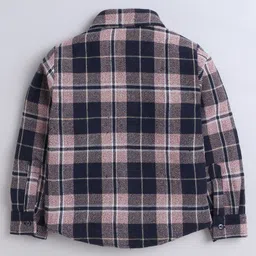 Aww Hunnie Woollen Full Sleeves Checked Shirt - Peach image 4