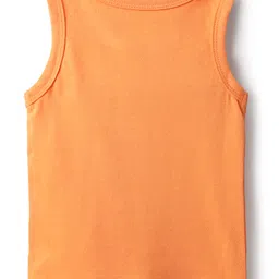 Babyhug Single Jersey Knit Sleeveless Sandos With Stripes & Fish Print Pack Of 3 - Yellow Orange & Light Blue image 5