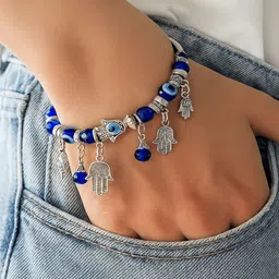 Trishakti Unisex Crystals Studded Elasticated Bracelet image 2