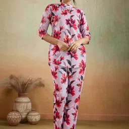 Women Basket Women Floral Printed Regular Pure Cotton Kurti with Trousers-picture-31