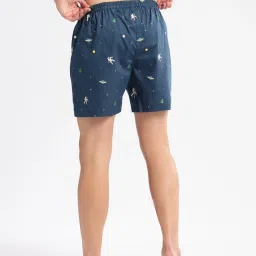 showoffff Showoff Teal Cotton Slim Fit Printed Boxers image 4