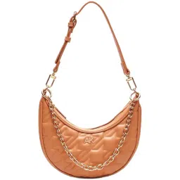 Anne Klein Tan Quilted Hobo Handbag-image-86