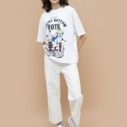 Ginger by Lifestyle White Printed T-Shirt image 4