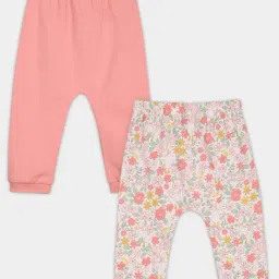 Miniklub Girls Purple & Peach Cotton Printed Knit Bottom - Pack of 2 image 3