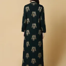 showoffff SHOWOFF Green Embroidered A Line Kurta With Shrug image 4