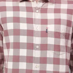 Cantabil Maroon Cotton Regular Fit Checks Shirt image 5
