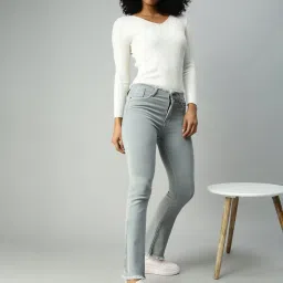 showoffff SHOWOFF Bootcut Clean Look Grey Jeans image 4