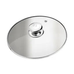 Goodhomes Silver Steel Shallow Casserole with Glass Lid - Set of 2 image 4