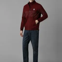 Louis Philippe Maroon Cotton Regular Fit Sweatshirt image 5