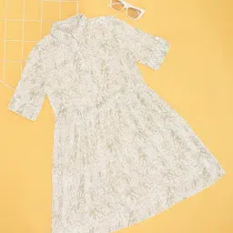 Pantaloons Junior Girls Bright White Printed Dress-image-20
