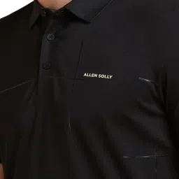 Allen Solly Black Regular Fit Printed Polo T-Shirt image 4