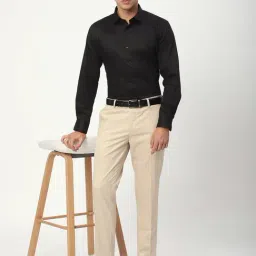 R&B Beige Slim Fit Trousers image 5