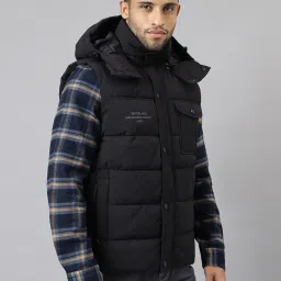 Woodland Black Regular Fit Quilted Jacket image 4