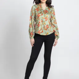 SHAYE Sage Green Floral Print Top image 4