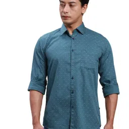 Parx Grey Cotton Slim Fit Printed Shirt-picture-48