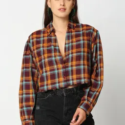 Remanika Maroon & Yellow Pure Cotton Chequered Shirt-picture-10