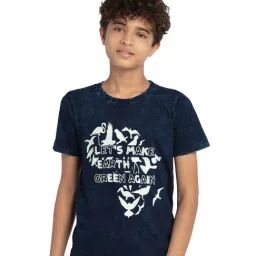 Under Fourteen Only Kids Navy Printed T-Shirt-picture-19