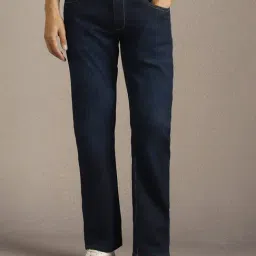 Louis Philippe Navy Cotton Slim Fit Jeans-picture-44