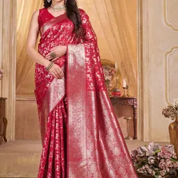 Garden Vareli Ethnic Motifs Woven Design Zari Saree-picture-27