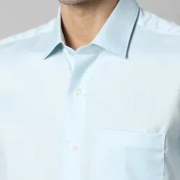 Louis Philippe Blue Slim Fit Texture Shirt image 4