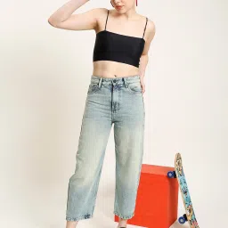 Bene Kleed Light Blue Cotton Regular Fit High Rise Jeans image 4