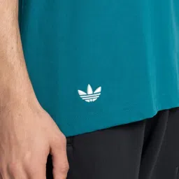 Adidas Originals Turquoise Oversized Printed Sports T-Shirt image 4