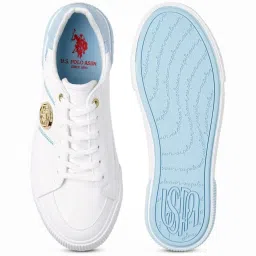 U.S. Polo Assn. Women's White & Blue Sneakers image 4
