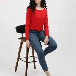 TOMMY HILFIGER Red Cotton Graphic Print Sweatshirt image 4