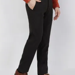 Raymond Brown Slim Fit Striped Trousers image 4