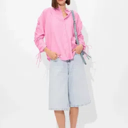 The Souled Store Pink Plain Shirts image 4
