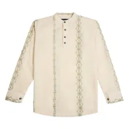 Charchit Cream Cotton Comfort Fit Shirt-picture-16