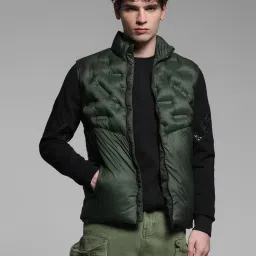 Jack & Jones Green Polyester Regular Fit Self Puffer Jacket image 4