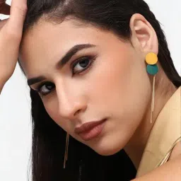 Sohi Gold Plated Party Designer Dangler Earrings image 3