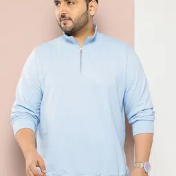 Sztori Plus Size Solid Blue Sweatshirt-picture-32