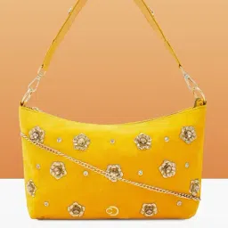 Caprese Yellow Sapphire Embellished Small Shoulder Bag image 2